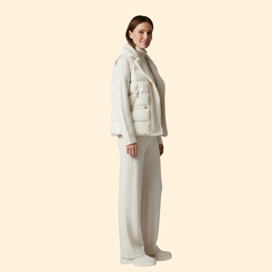 Women’s Three-Piece Set with Padded Vest