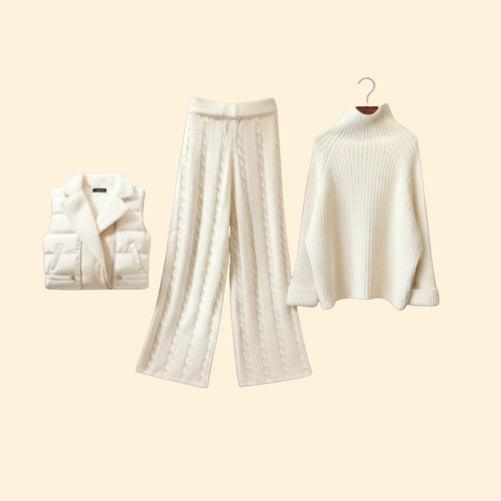 Women’s Three-Piece Set with Padded Vest