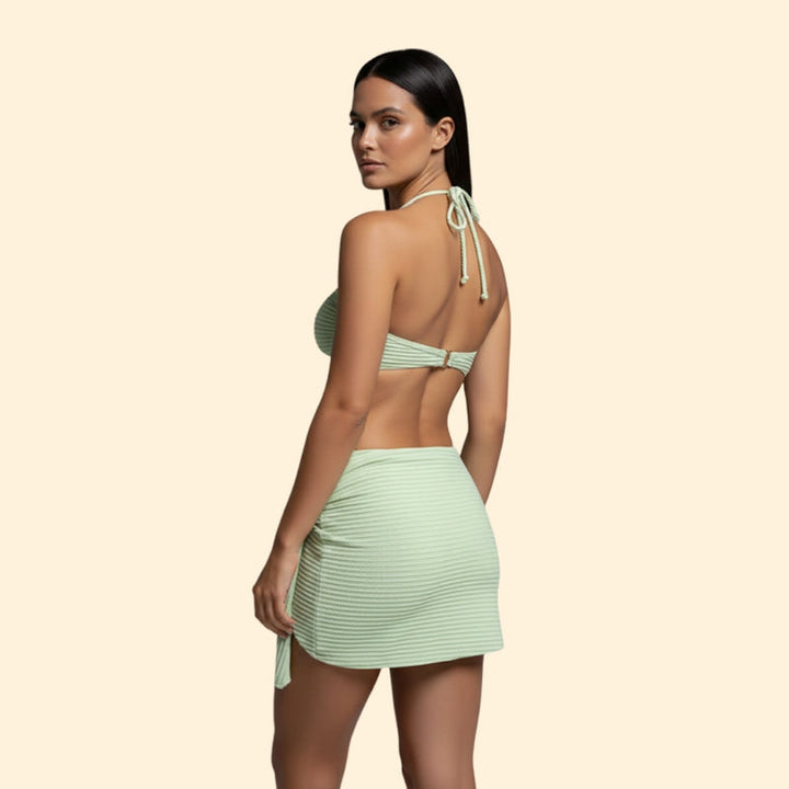 Women’s Three-Piece Swimsuit with Tie Skirt