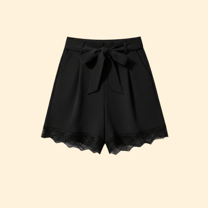 Women’s Tie-Waist Shorts with Lace Trim