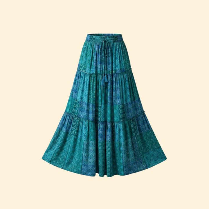 Women’s Tiered Maxi Skirt with Elastic Waist