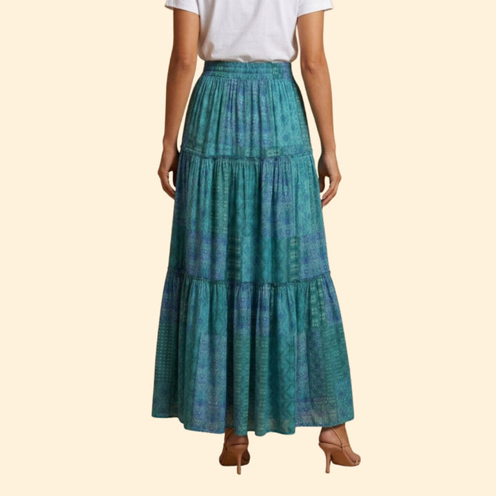 Women’s Tiered Maxi Skirt with Elastic Waist