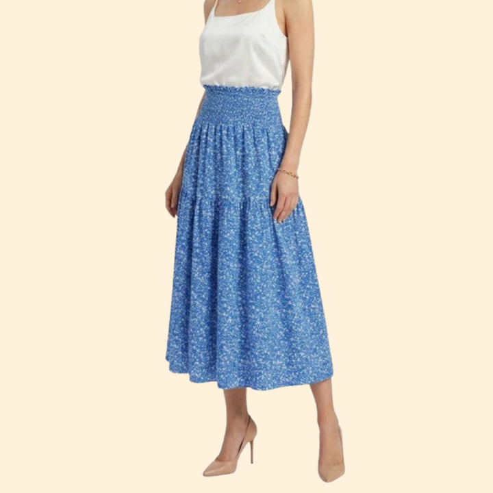 Women’s Tiered Skirt with Floral Print Design