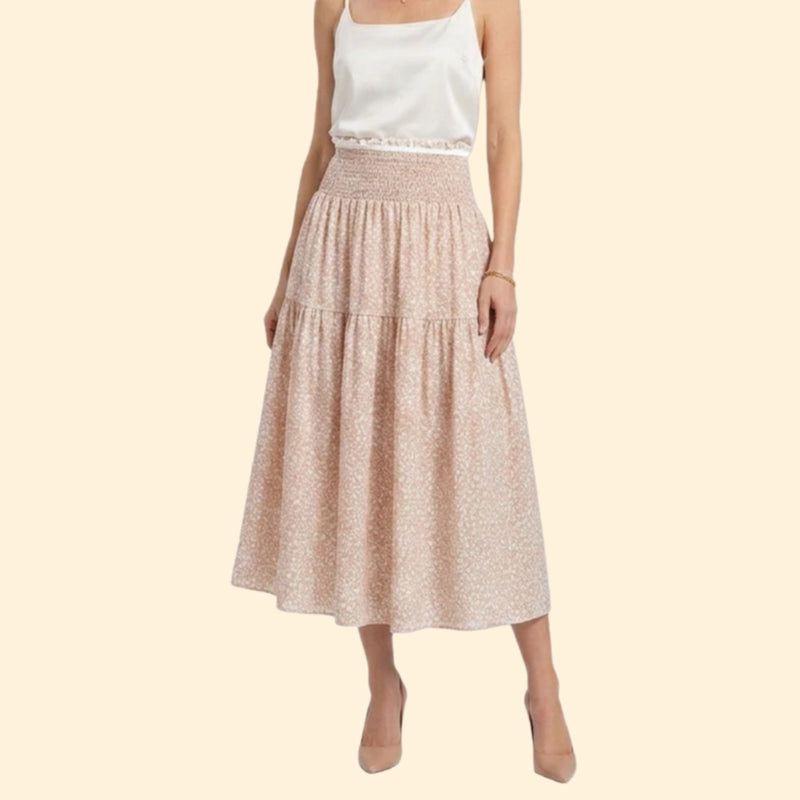 Women’s Tiered Skirt with Floral Print Design