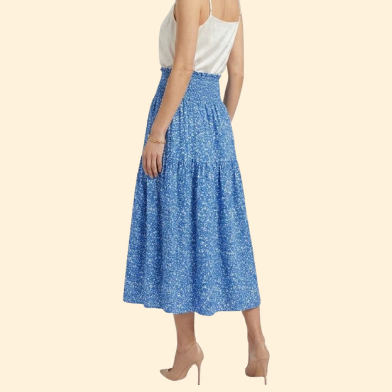Women’s Tiered Skirt with Floral Print Design