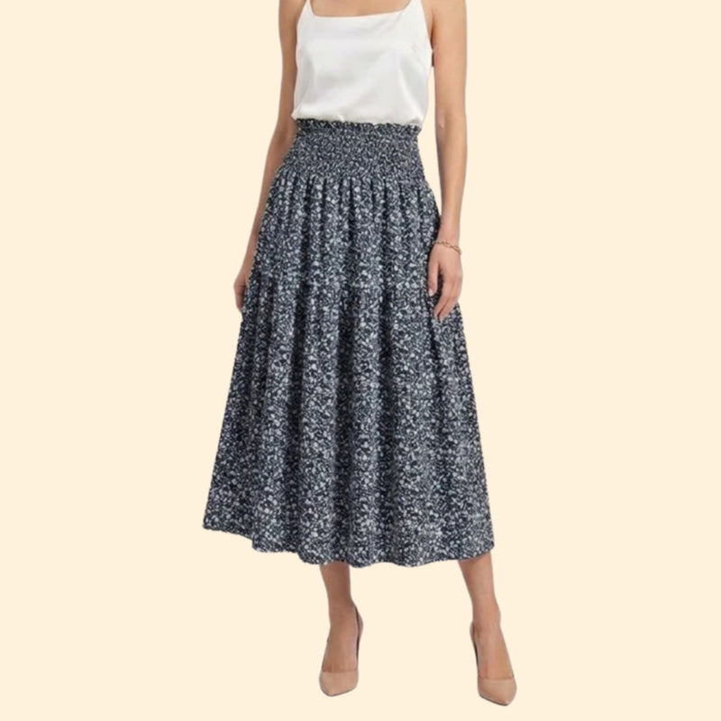 Women’s Tiered Skirt with Floral Print Design