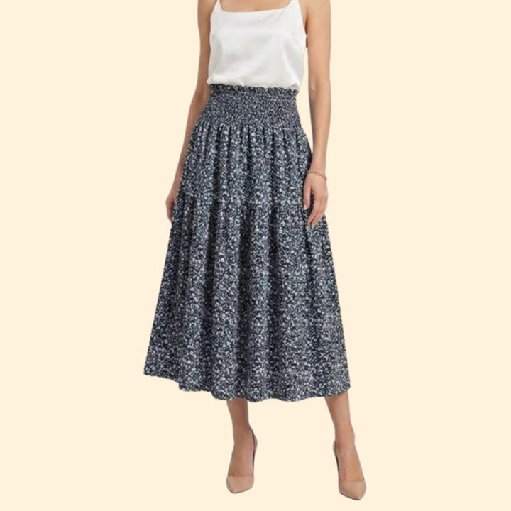 Women’s Tiered Skirt with Floral Print Design