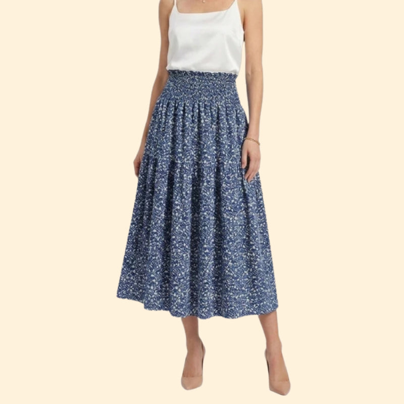 Women’s Tiered Skirt with Floral Print Design