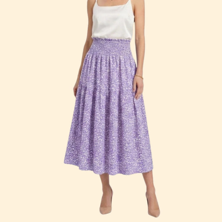 Women’s Tiered Skirt with Floral Print Design