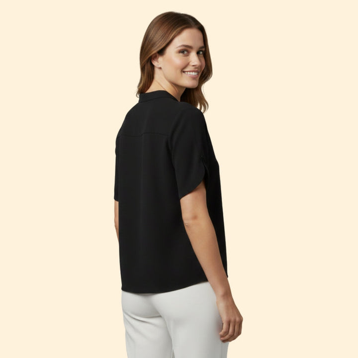 Women’s Top with V-Cut and Flowing Sleeves