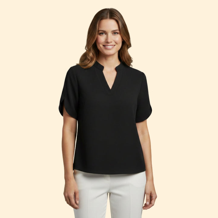 Women’s Top with V-Cut and Flowing Sleeves