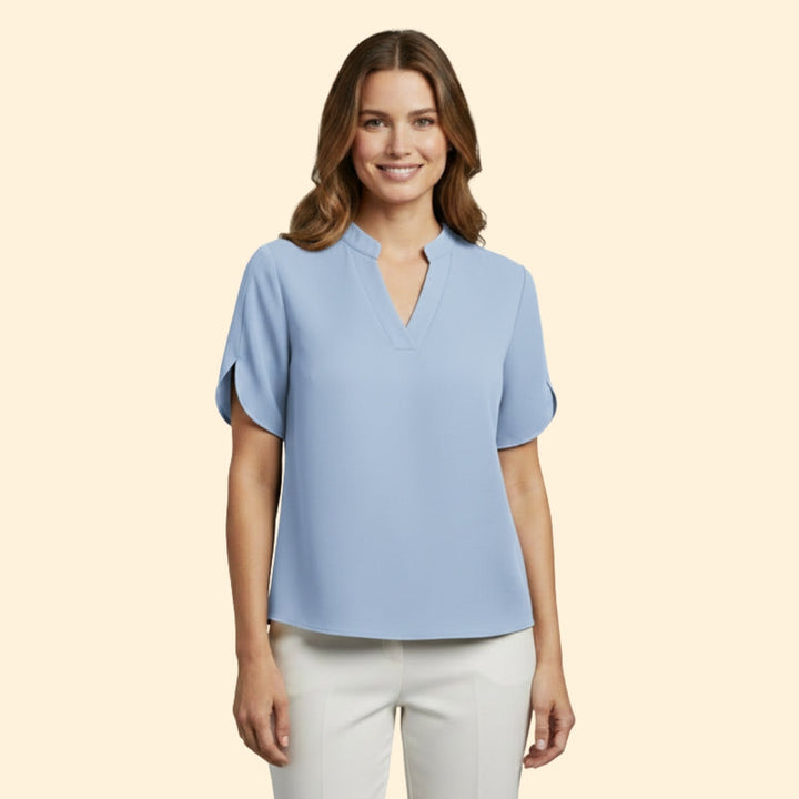 Women’s Top with V-Cut and Flowing Sleeves