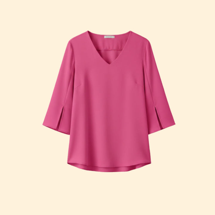 Women’s Top with V-Neck and Flowing Sleeves