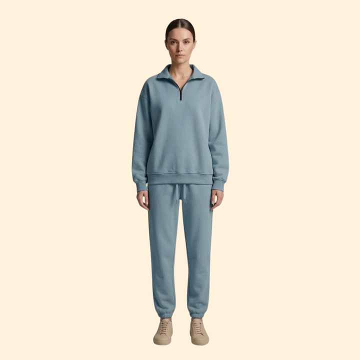 Women’s Tracksuit Set with Half-Zip Sweatshirt