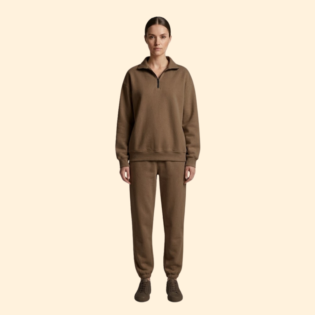 Women’s Tracksuit Set with Half-Zip Sweatshirt