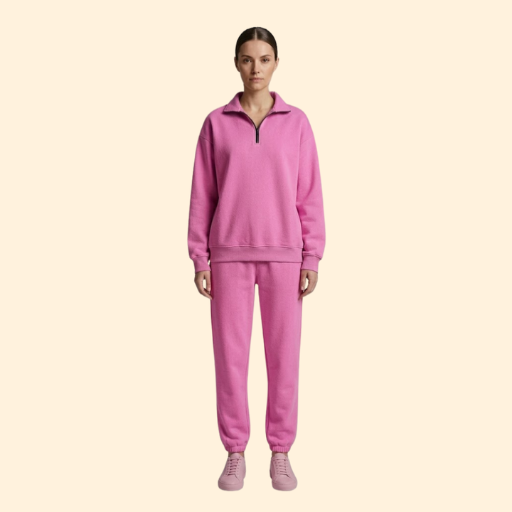 Women’s Tracksuit Set with Half-Zip Sweatshirt