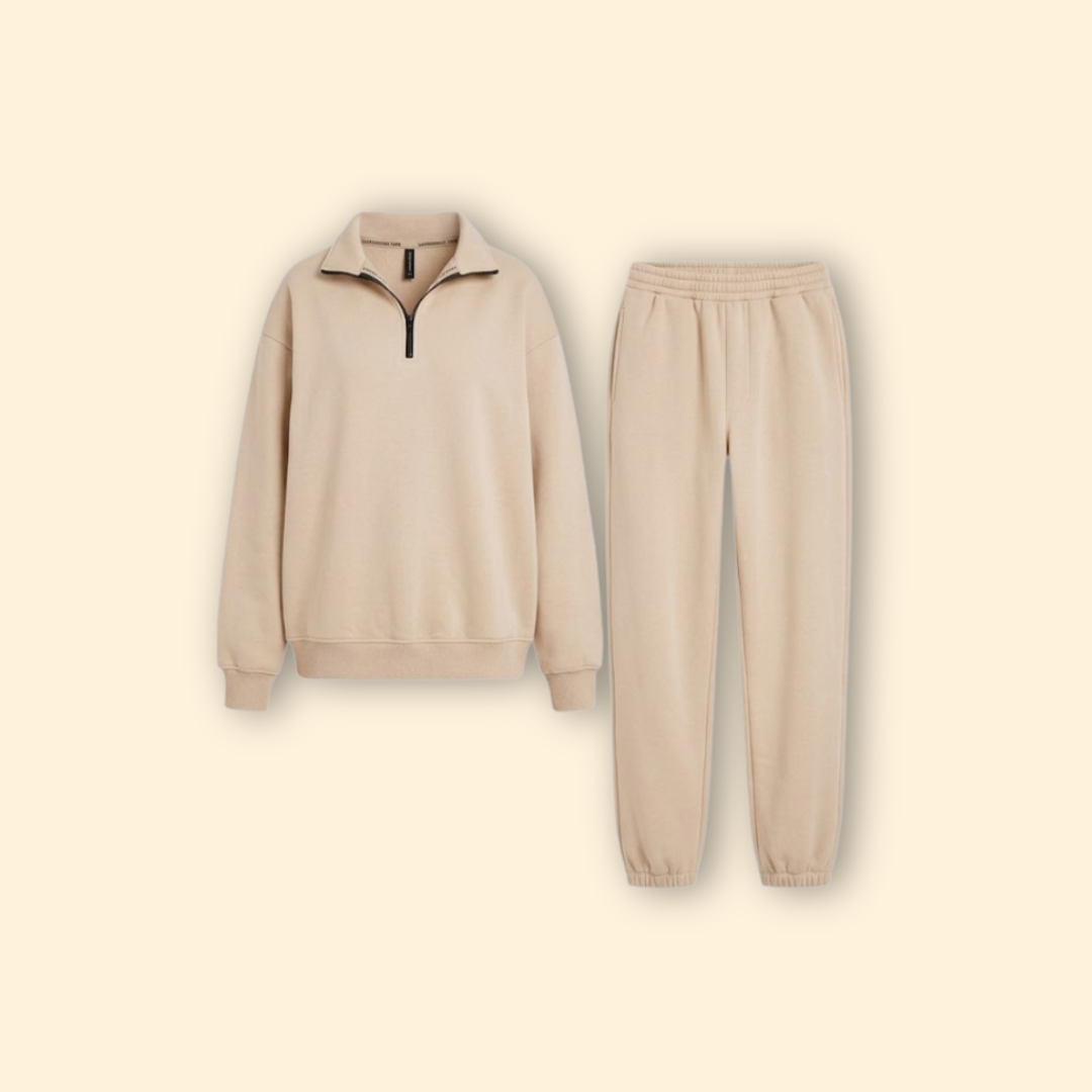 Women’s Tracksuit Set with Half-Zip Sweatshirt