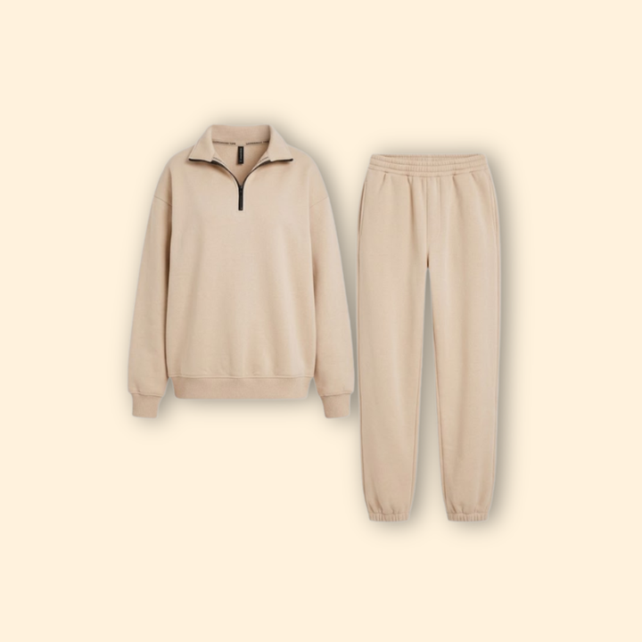 Women’s Tracksuit Set with Half-Zip Sweatshirt