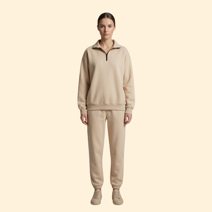 Women’s Tracksuit Set with Half-Zip Sweatshirt