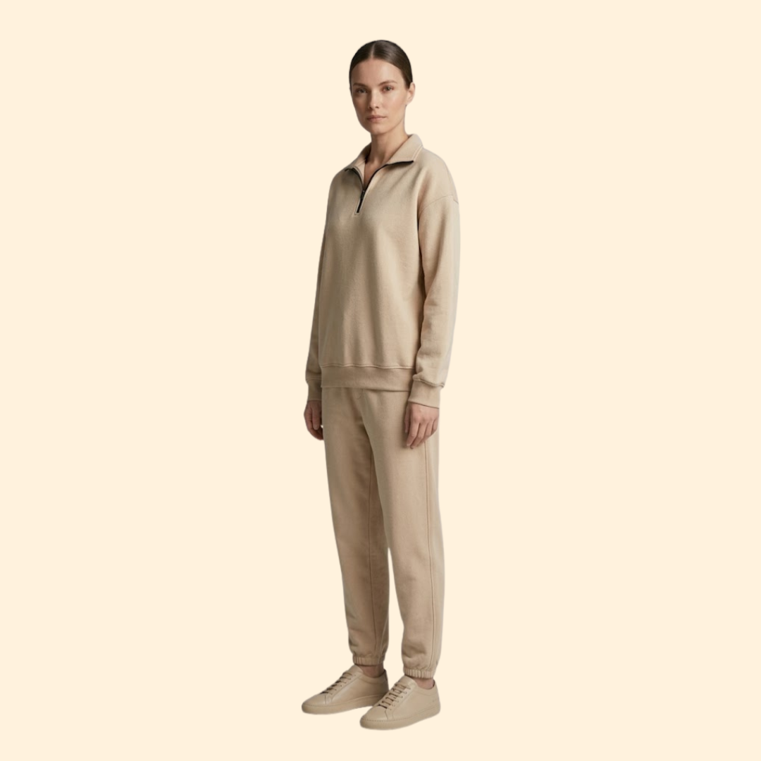 Women’s Tracksuit Set with Half-Zip Sweatshirt