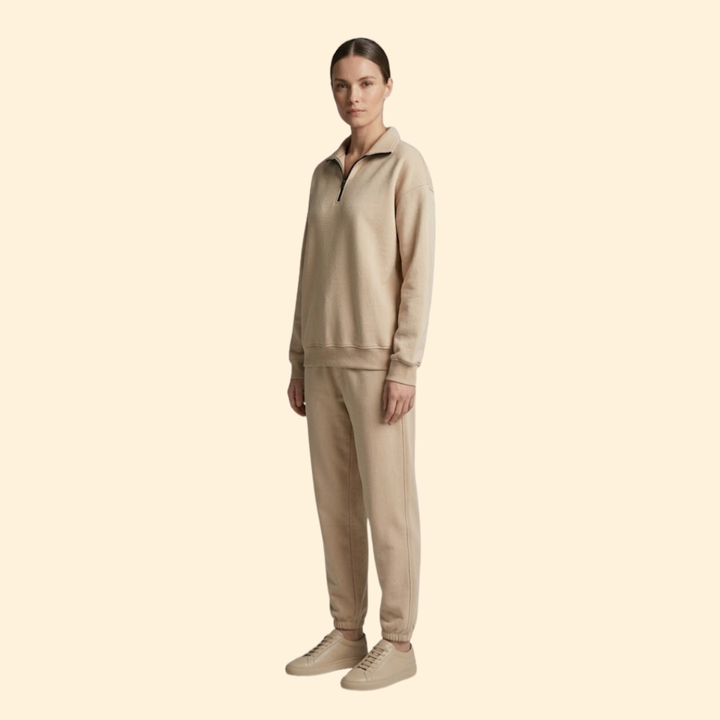 Women’s Tracksuit Set with Half-Zip Sweatshirt