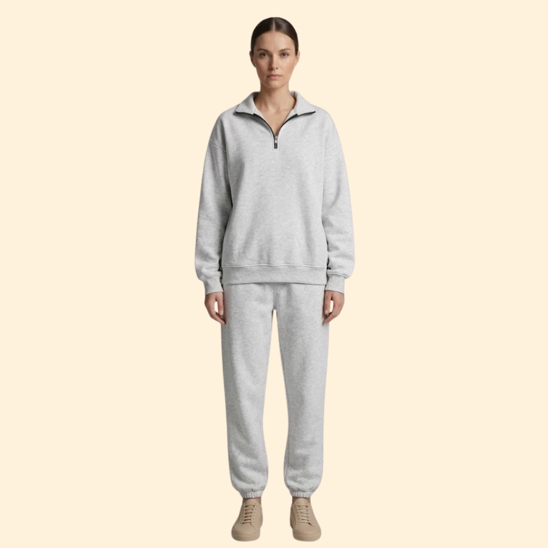 Women’s Tracksuit Set with Half-Zip Sweatshirt