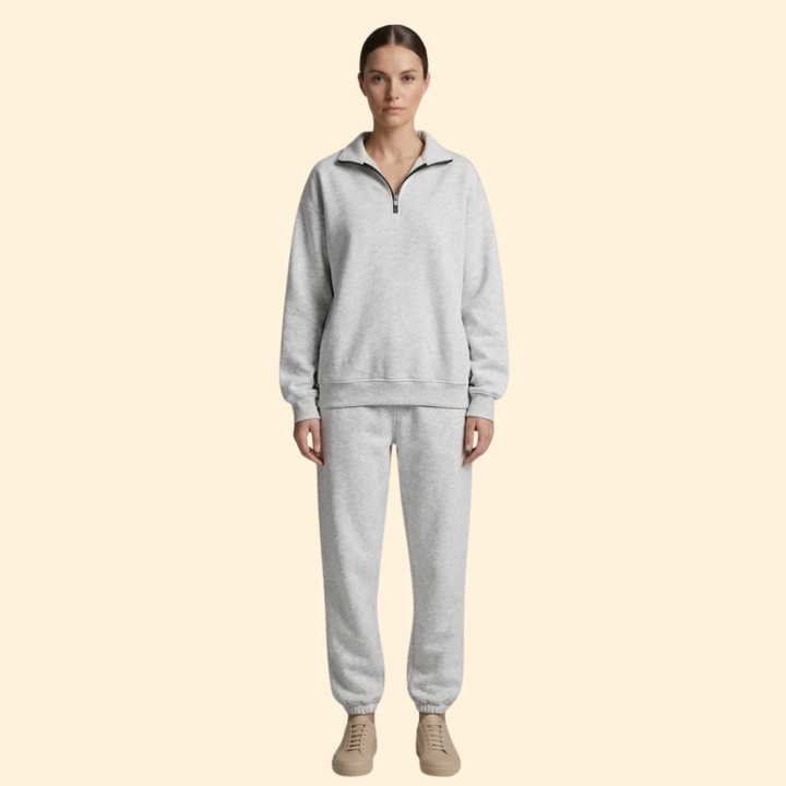 Women’s Tracksuit Set with Half-Zip Sweatshirt