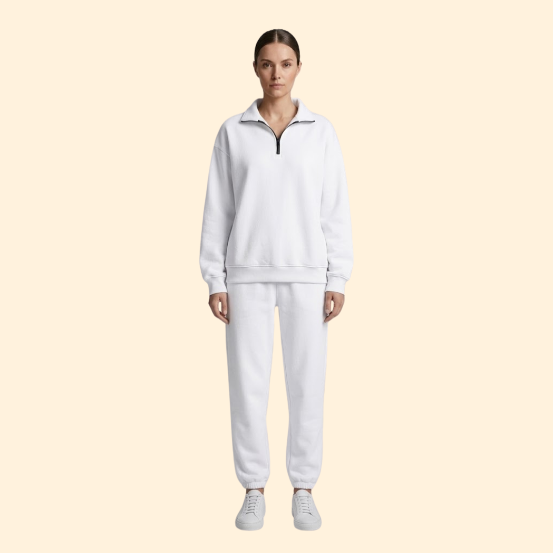 Women’s Tracksuit Set with Half-Zip Sweatshirt