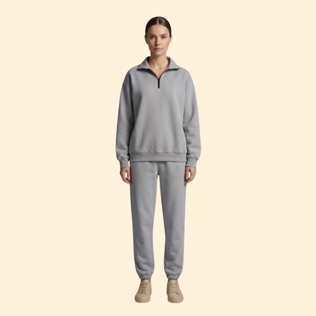 Women’s Tracksuit Set with Half-Zip Sweatshirt