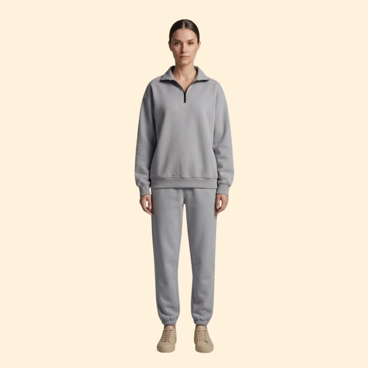 Women’s Tracksuit Set with Half-Zip Sweatshirt