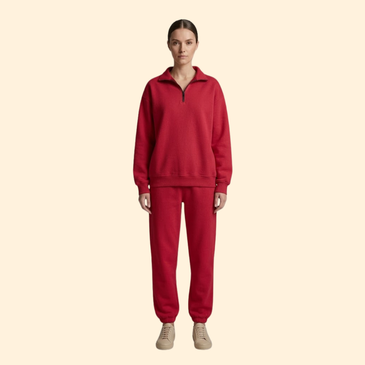 Women’s Tracksuit Set with Half-Zip Sweatshirt