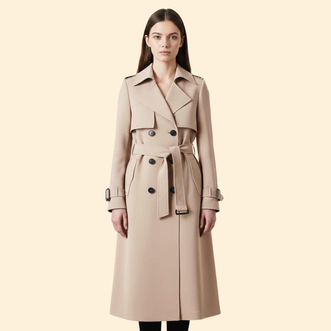 Women’s Trench Coat with Belted Waist