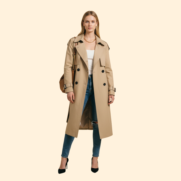 Women’s Trench Coat with Waist Belt