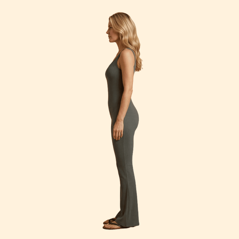 Women’s Sleeveless Jumpsuit with Back Cutout