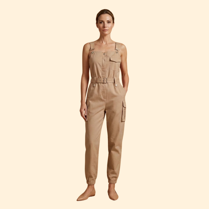 Women’s Sleeveless Jumpsuit with Side Pockets