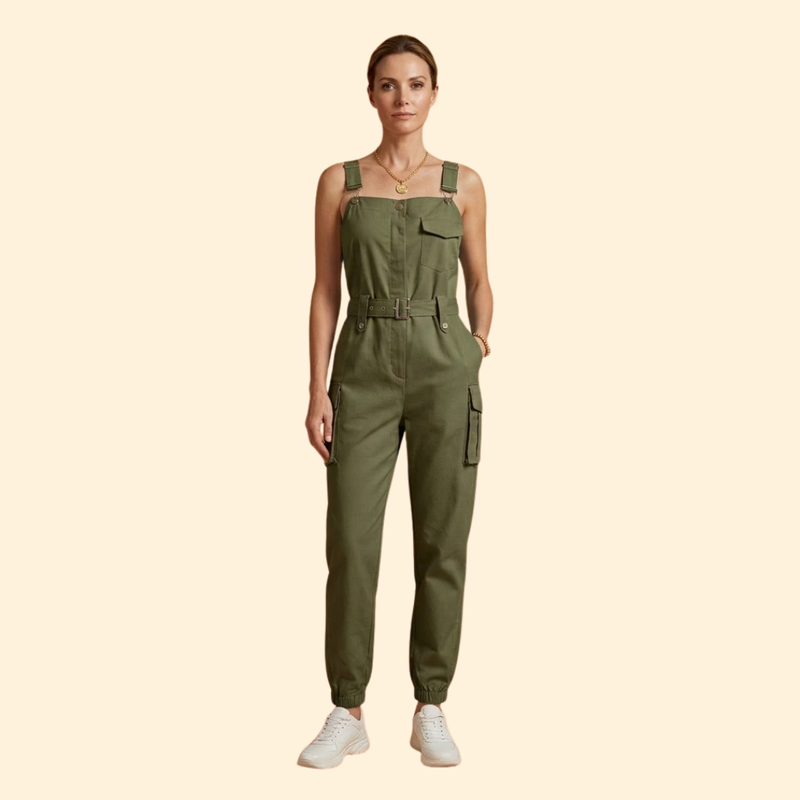 Women’s Sleeveless Jumpsuit with Side Pockets