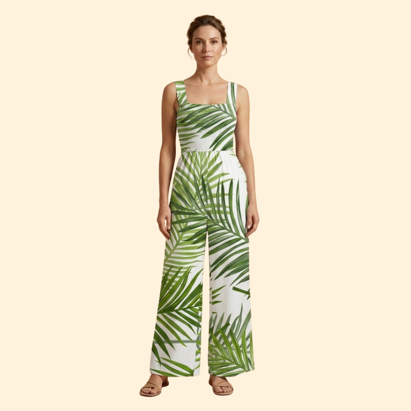 Women’s One-Shoulder Jumpsuit with Floral Print