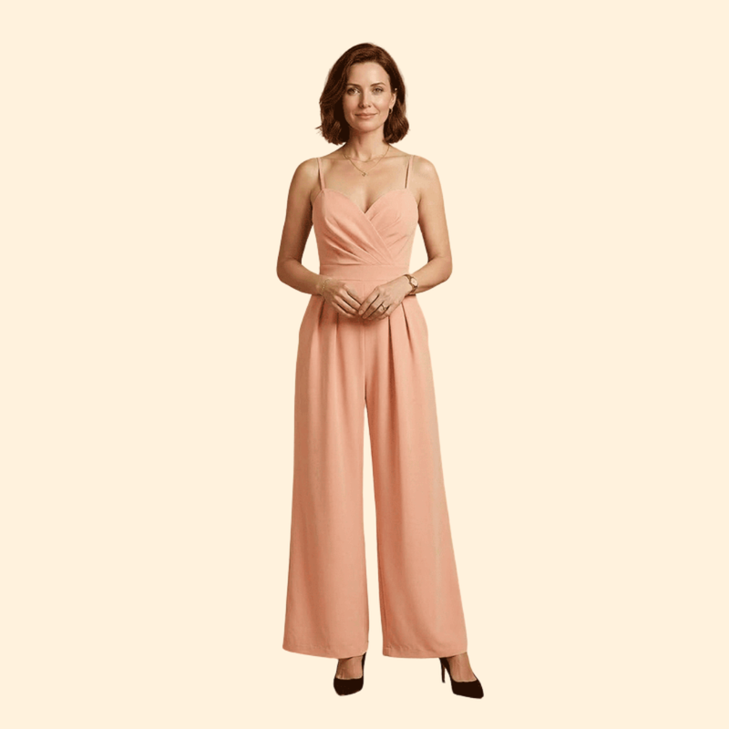 Women’s Sleeveless Jumpsuit with Flared Leg Pants