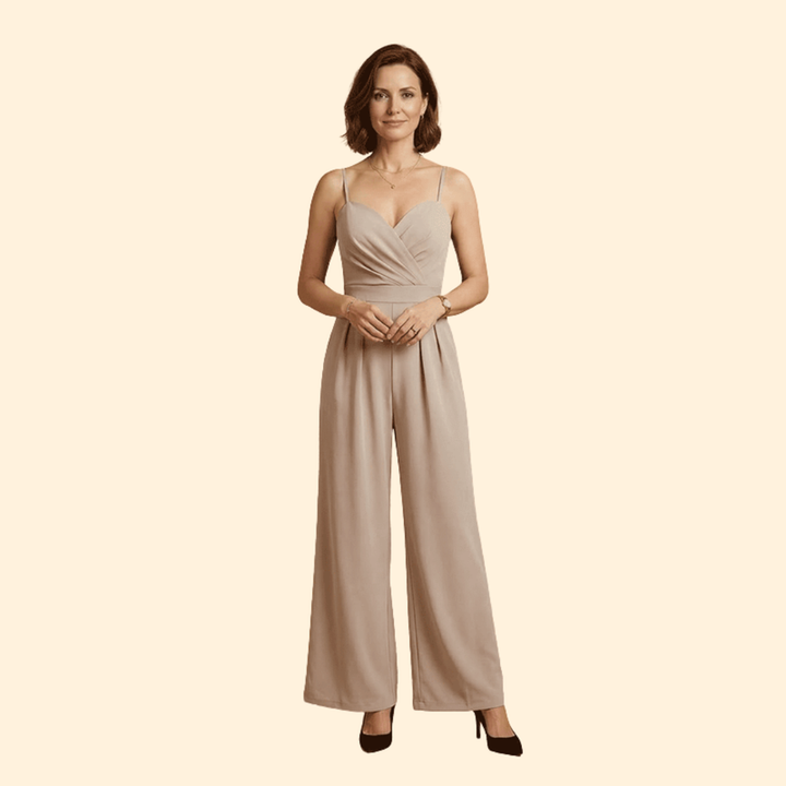 Women’s Sleeveless Jumpsuit with Flared Leg Pants