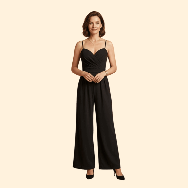 Women’s Sleeveless Jumpsuit with Flared Leg Pants