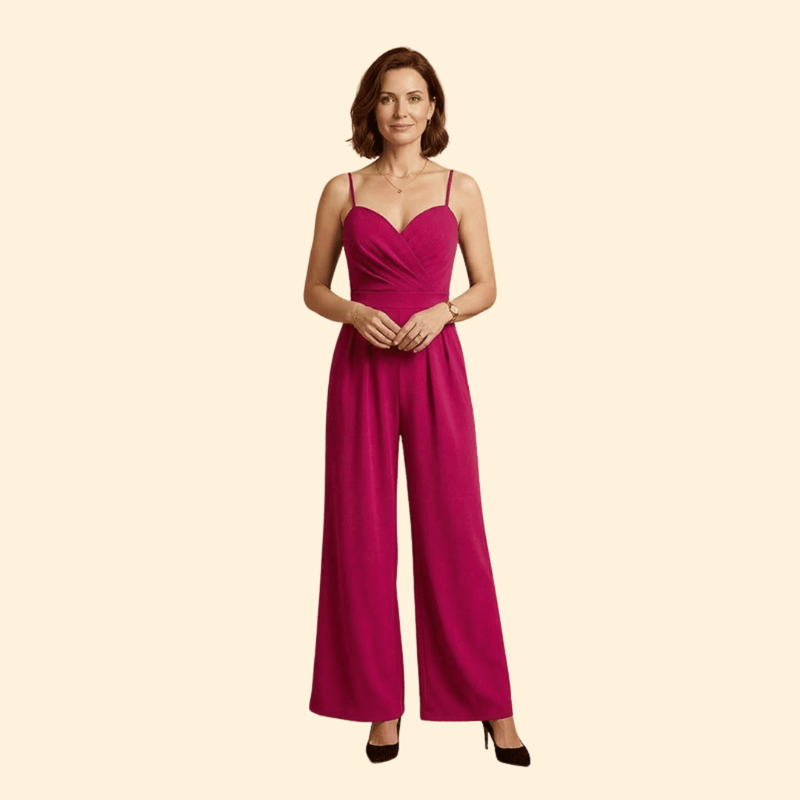 Women’s Sleeveless Jumpsuit with Flared Leg Pants