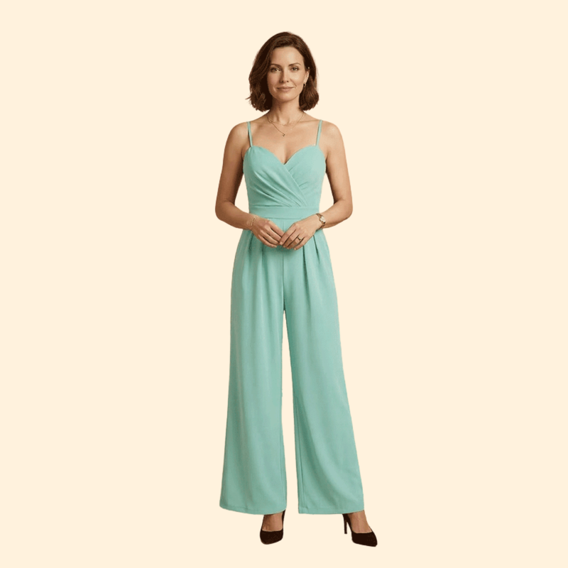 Women’s Sleeveless Jumpsuit with Flared Leg Pants