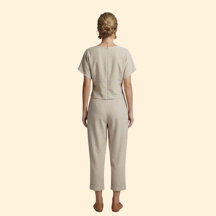 Women’s Trouser Set with V-Neck Top