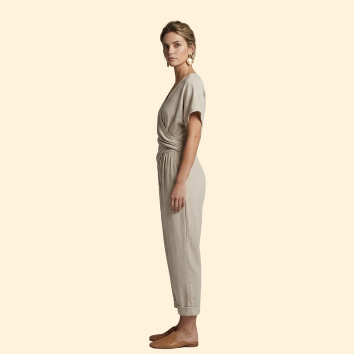 Women’s Trouser Set with V-Neck Top