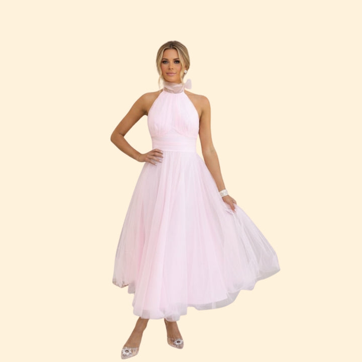 Women’s Tulle Dress with Halter Neckline
