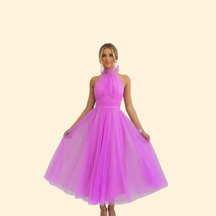 Women’s Tulle Dress with Halter Neckline