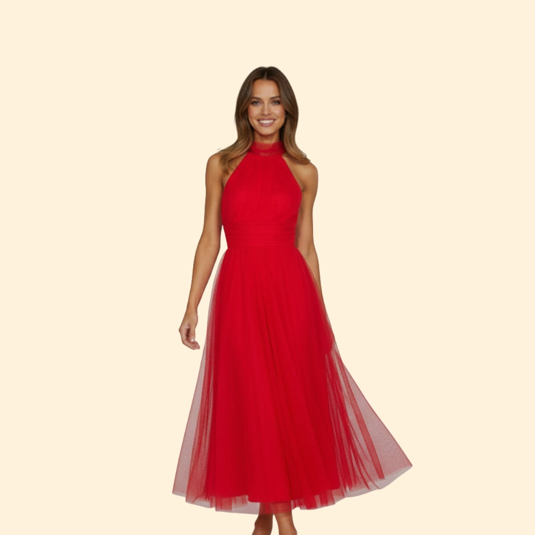 Women’s Tulle Dress with Halter Neckline
