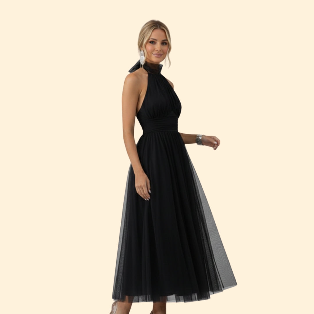 Women’s Tulle Dress with Halter Neckline