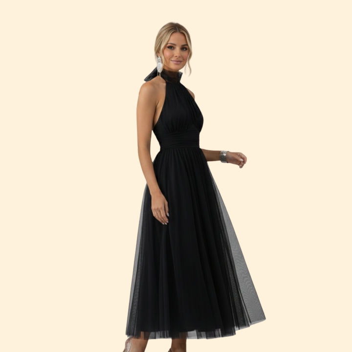 Women’s Tulle Dress with Halter Neckline