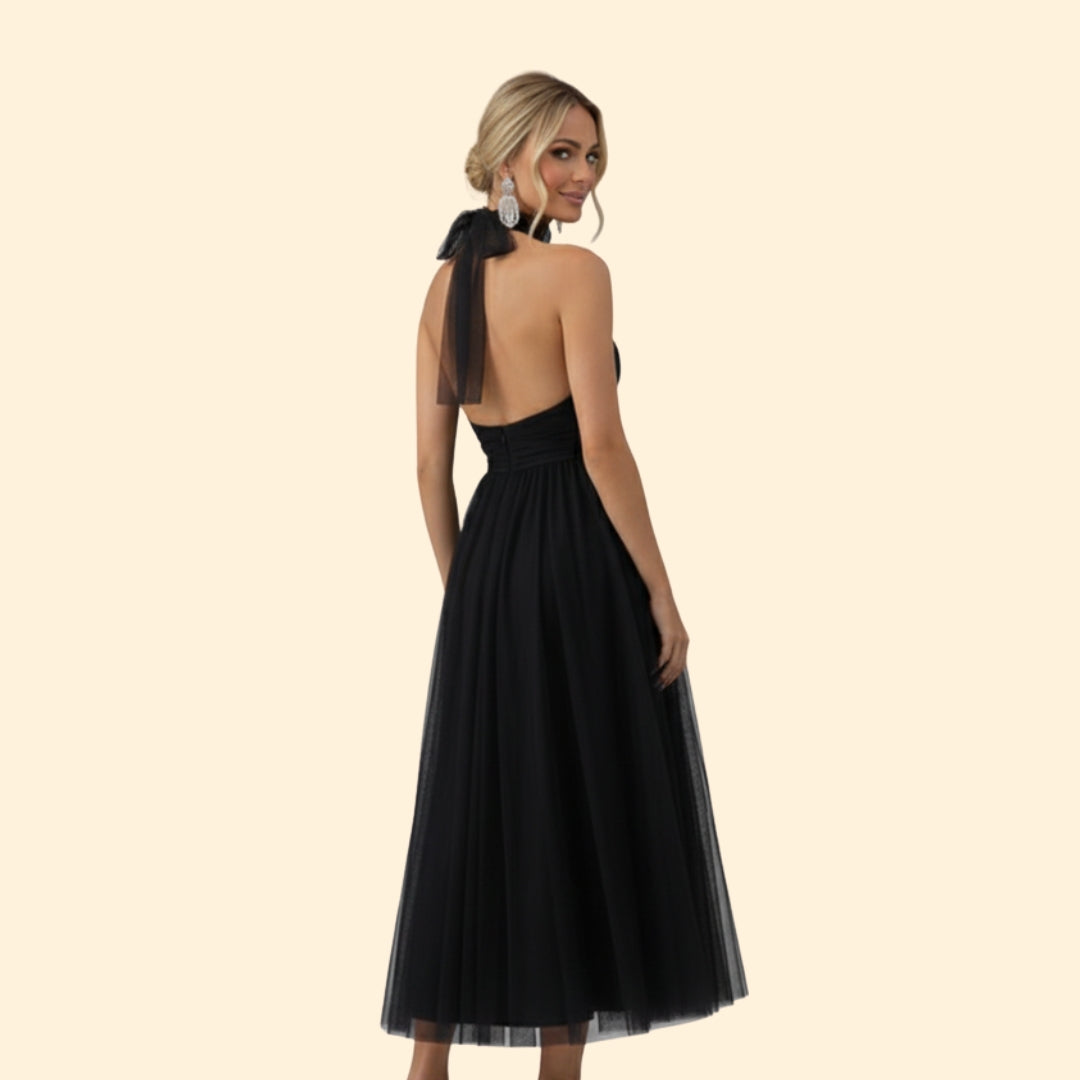 Women’s Tulle Dress with Halter Neckline